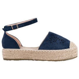 Seastar Durchbrochene Espadrilles auf der Plattform blau