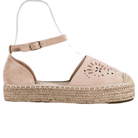 Seastar Durchbrochene Espadrilles auf der Plattform beige