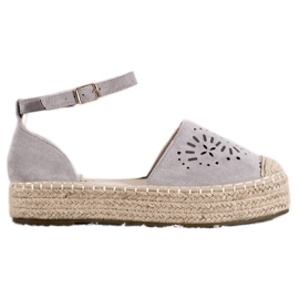 Seastar Durchbrochene Espadrilles auf der Plattform grau