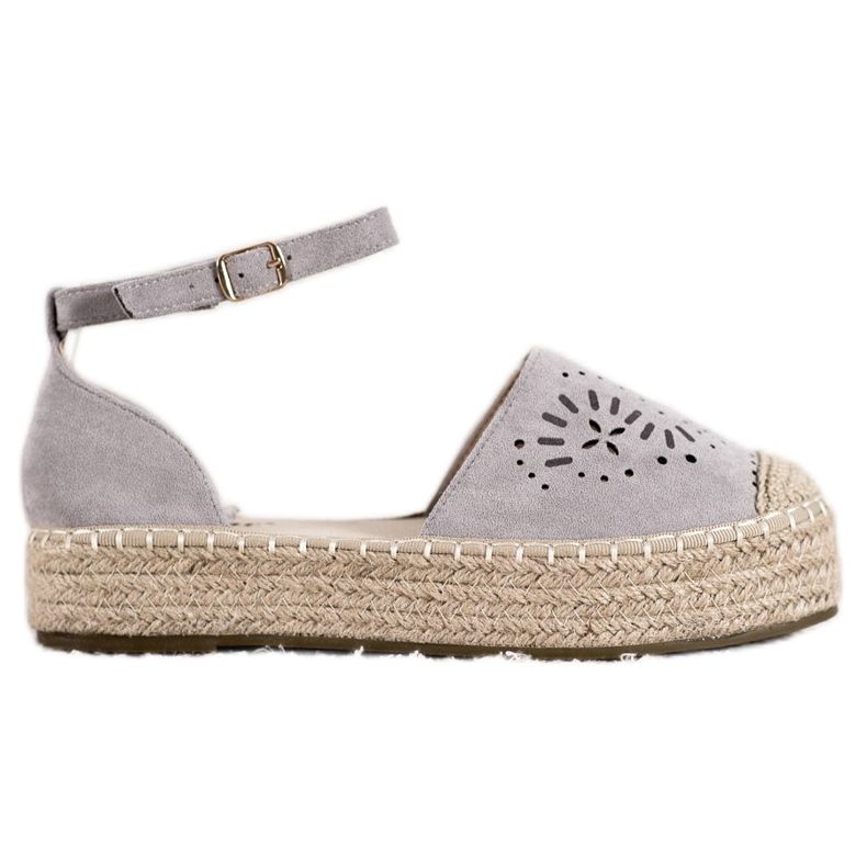 Seastar Durchbrochene Espadrilles auf der Plattform grau