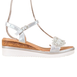 Mannika Elegante Wedges mit Verzierungen grau