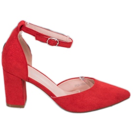 W. Potocki Wildleder Pumps in Spitz rot