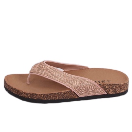 Pinke Flip-Flops an der Korksohle, pink 7872-PL Pink rosa