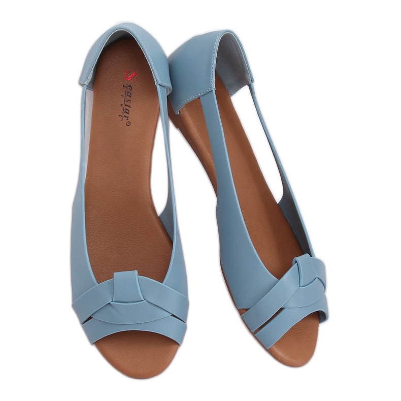 Ballerinas ausgeschnitten blau CC221P Blau