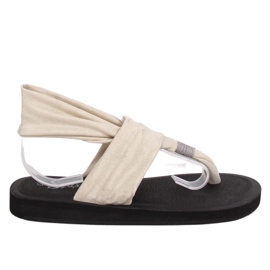 Sandalen, Baumwolle, beige DD82P Beige