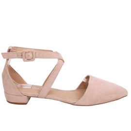Beige geschnittene Ballerinas LL-213P Beige