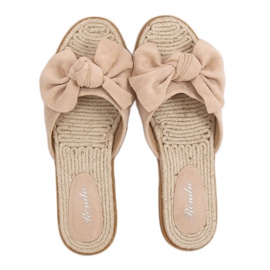 Beige Espadrilles Damen beige Hausschuhe YT-98 Beige
