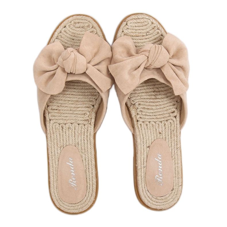 Beige Espadrilles Damen beige Hausschuhe YT-98 Beige