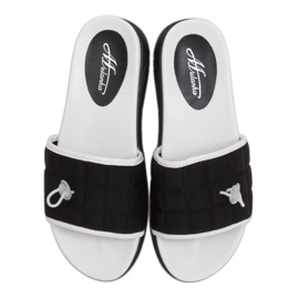 Schwarze Damen Hausschuhe schwarz G-338 Schwarz