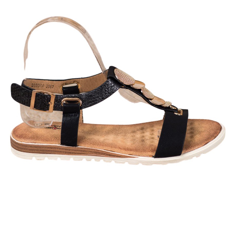 Evento Schwarze Sandalen mit Ornamenten