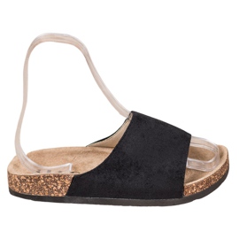 SHELOVET Schwarze Hausschuhe auf der Plattform