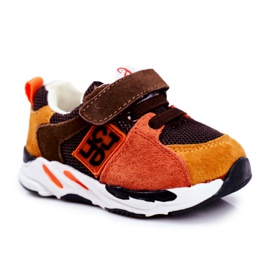 Apawwa Sport Kinderschuhe mit Klettverschluss Braun Jonaba orange mehrfarbig gelb