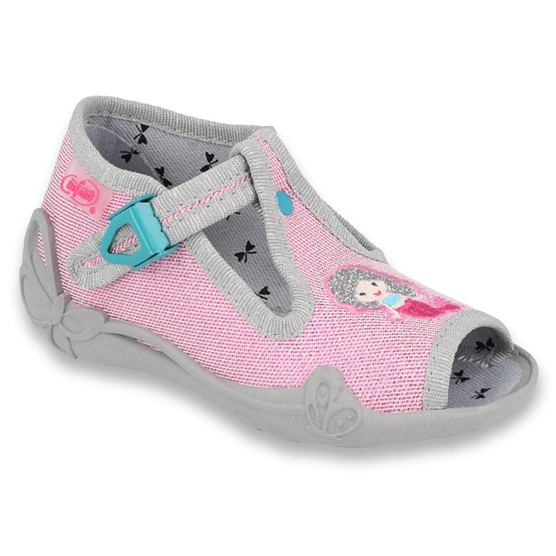 Befado Kinderschuhe 213P116 rosa grau