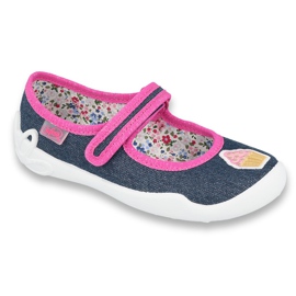 Befado Kinderschuhe 114X398 marineblau mehrfarbig rosa
