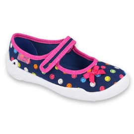 Befado Kinderschuhe 114X405 marineblau blau orange rosa