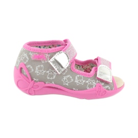 Befado gelbe Kinderschuhe 342P006 rosa grau