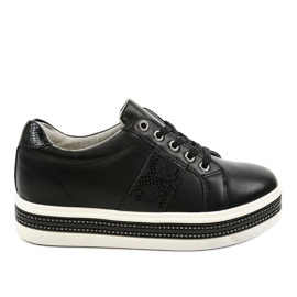 Schwarze Sportschuhe Turnschuhe HQ996