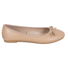 SHELOVET Beige Ballerinas aus Öko-Leder