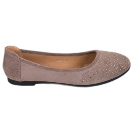 Diamantique Klassische Ballerina mit Kristallen beige