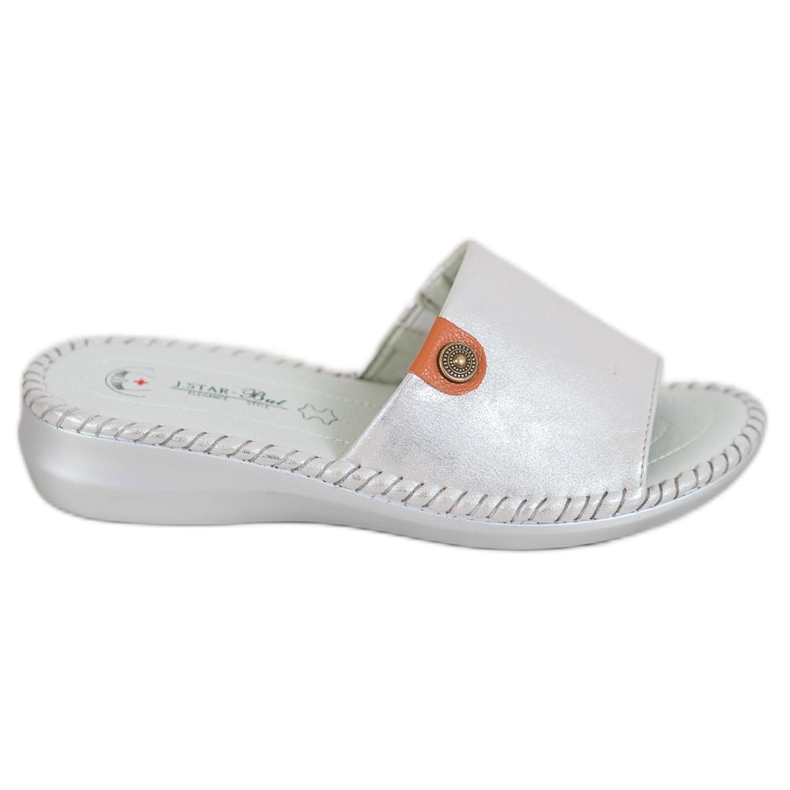 J. Star Lässige Hausschuhe aus Öko-Leder grau