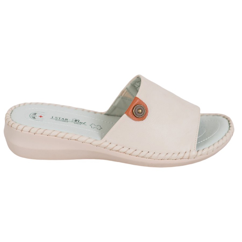 J. Star Lässige Hausschuhe aus Öko-Leder beige