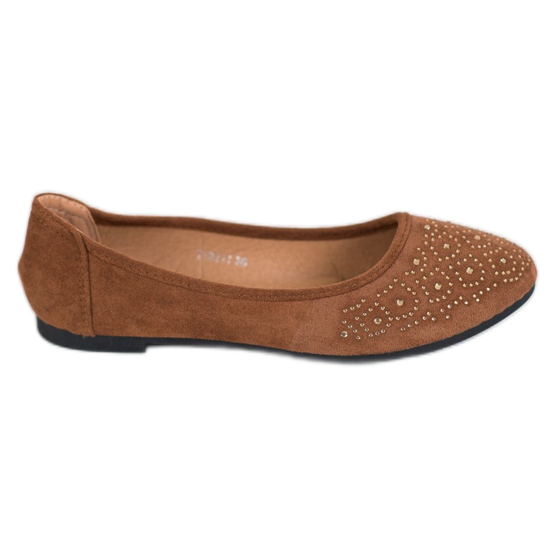 Diamantique Klassische Ballerina mit Kristallen braun