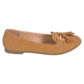 Nio Nio Elegante Slipper mit Fransen braun