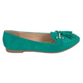 Nio Nio Elegante Slipper mit Fransen grün