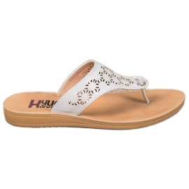 Kylie Flip-Flops mit durchbrochenem Muster weiß