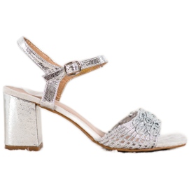 Glänzende VINCEZA Sandalen grau