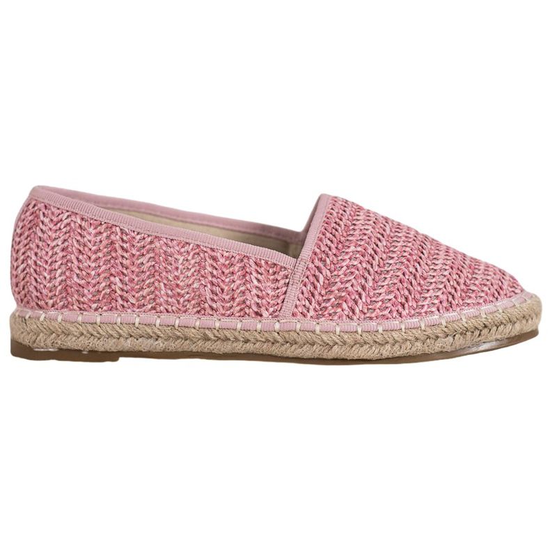 SHELOVET Geflochtene rosa Espadrilles