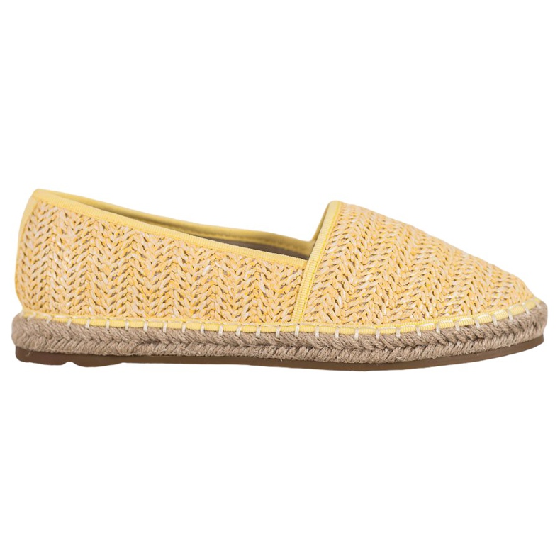 SHELOVET Geflochtene gelbe Espadrilles