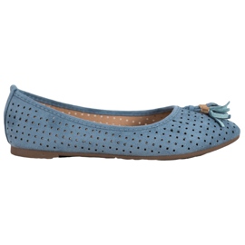 Durchbrochene Ballerinas aus Wildleder VINCEZA blau