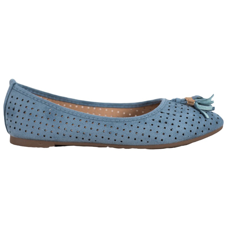 Durchbrochene Ballerinas aus Wildleder VINCEZA blau