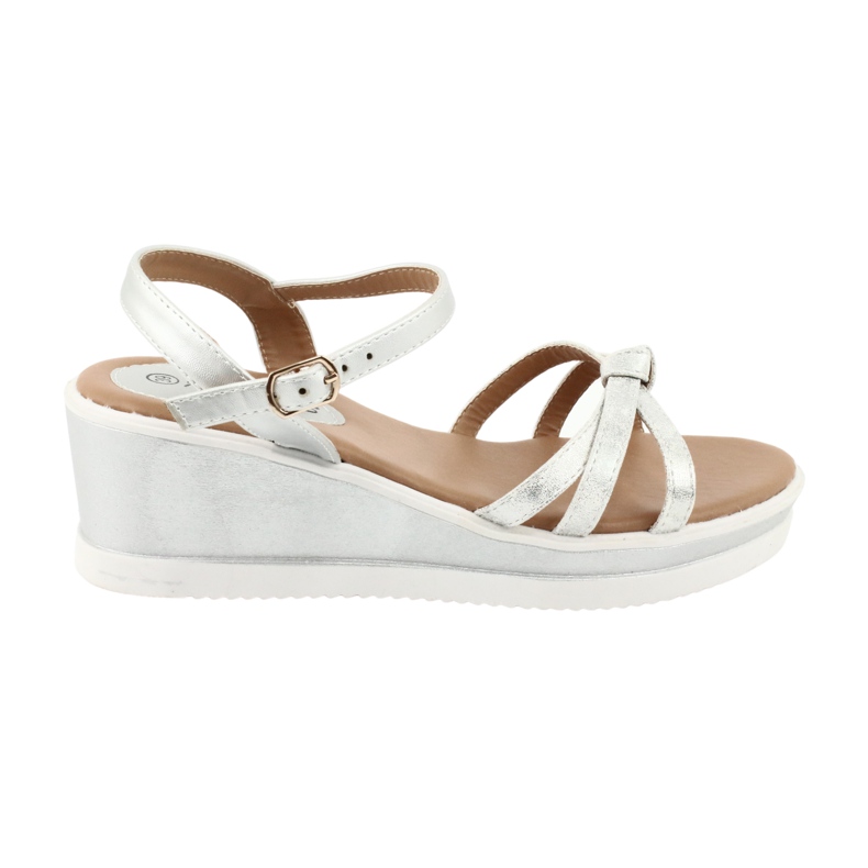 SHELOVET Lässige Wedges mit Öko-Leder grau