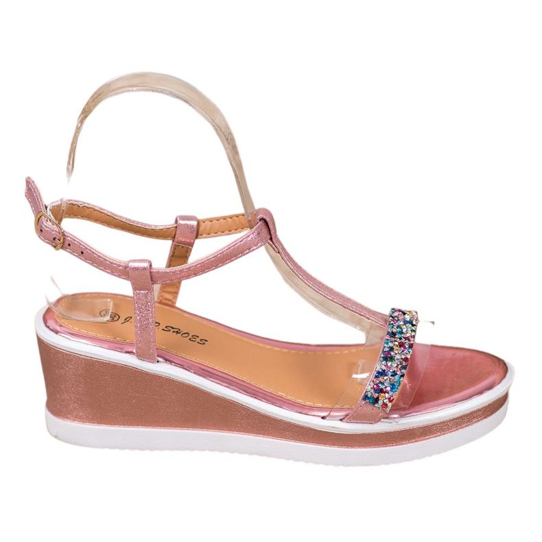 SHELOVET Stylische Wedges mit Öko-Leder rosa