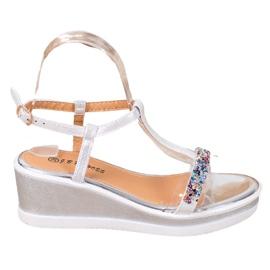 SHELOVET Stylische Wedges mit Öko-Leder grau