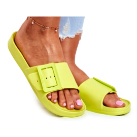 Damen Hausschuhe Big Star mit grüner Schnalle FF274A390