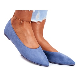 SEA Damen Ballerinas aus Öko-Wildleder Blau Bellissima