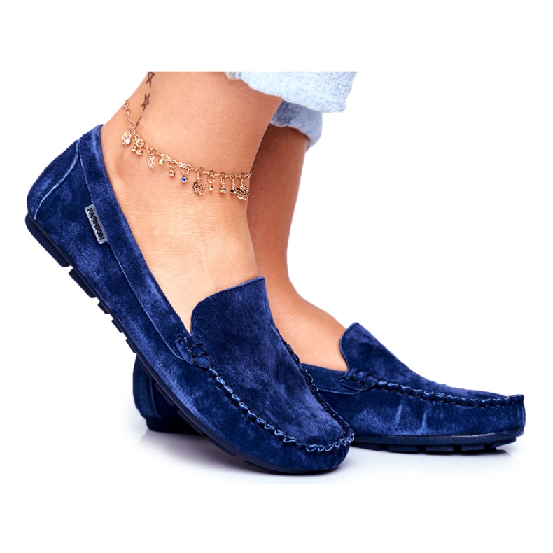 Vinceza Damen Slipper Wildleder Blau Papito