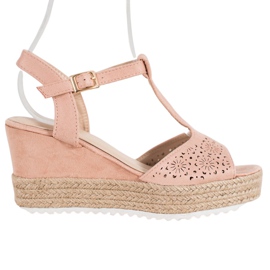 Small Swan Sandalen mit Espadrilles-Optik rosa