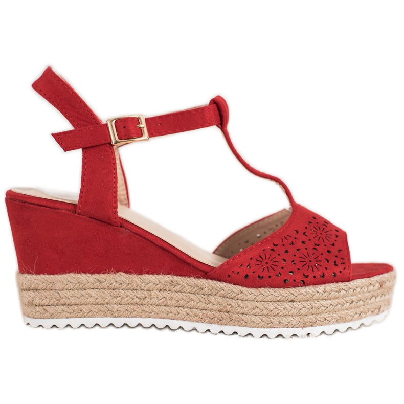 Small Swan Sandalen mit Espadrilles-Optik rot