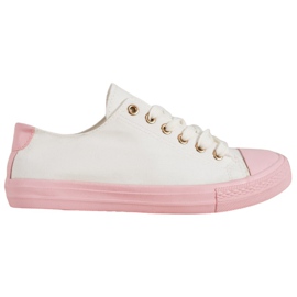 SHELOVET Textil-Sneakers weiß rosa
