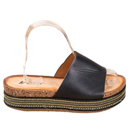 SHELOVET Schwarze Hausschuhe auf der Plattform