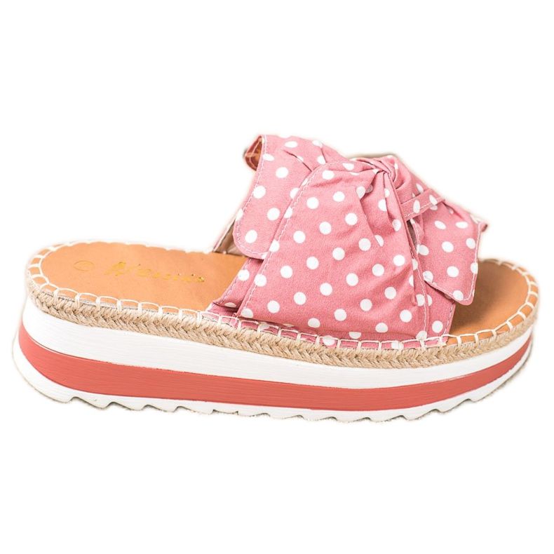 SHELOVET Hausschuhe auf einer hohen Plattform rosa