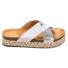 SHELOVET Hausschuhe auf der Plattform grau