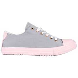 SHELOVET Textil-Sneakers rosa grau