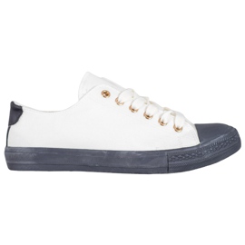 SHELOVET Textil-Sneakers weiß grau