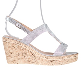 Renda Elegante Keilsandalen grau