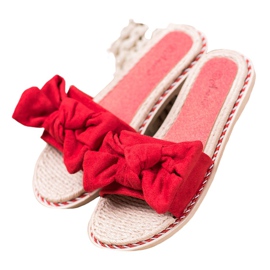 Anesia Paris Stilvolle Hausschuhe aus Wildleder rot